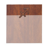 Sagittarius Zodiac Sign in Mahogany Style Notizblock (Vorderseite)