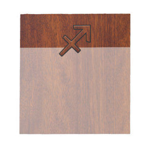 Sagittarius Zodiac Sign in Mahogany Style Notizblock