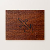 Sagittarius Zodiac Sign in Mahogany Style Puzzle (Horizontal)