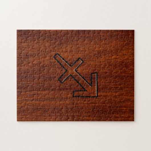 Sagittarius Zodiac Sign in Mahogany Style Puzzle (Horizontal)