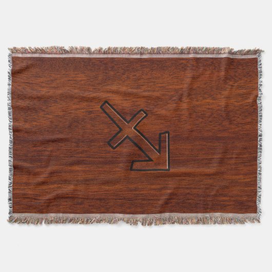 Sagittarius Zodiac Sign in Mahogany Wood Style Decke (Vorderseite)