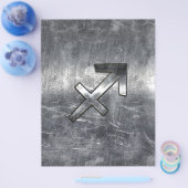 Sagittarius Zodiac Sign in Silver Steel look Flyer (Einzeln)