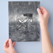 Sagittarius Zodiac Sign in Silver Steel look Flyer (Hand)