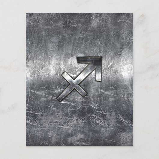 Sagittarius Zodiac Sign in Silver Steel look Flyer (Vorne)
