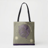 Sagittarius Zodiac Sign Lila und White Mandala Tasche (Vorderseite)