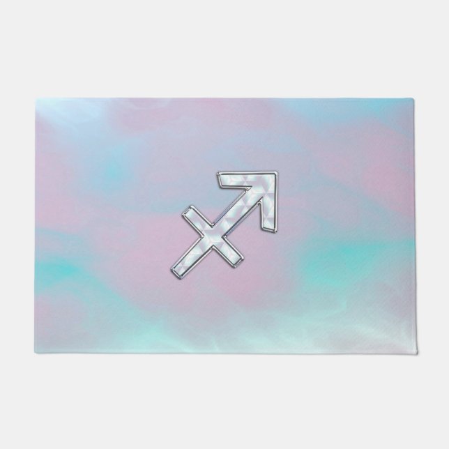 Sagittarius Zodiac Sign on Mother of Pearl Decor Fußmatte (Vorderseite)