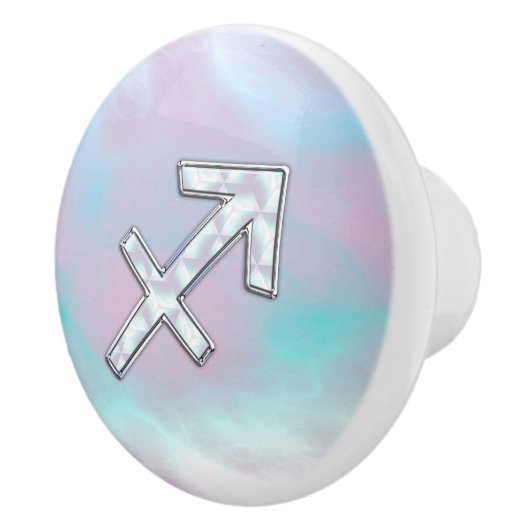Sagittarius Zodiac Sign on Mother of Pearl Decor Keramikknauf (Rechts)