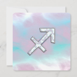 Sagittarius Zodiac Sign on Mother of Pearl Style