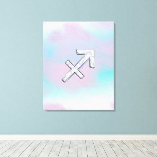 Sagittarius Zodiac Sign on Mother of Pearl Style Leinwanddruck (Insitu (Holzboden))