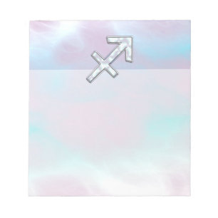 Sagittarius Zodiac Sign on Mother of Pearl Style Notizblock