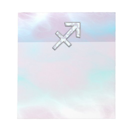 Sagittarius Zodiac Sign on Mother of Pearl Style Notizblock (Vorderseite)