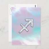 Sagittarius Zodiac Sign on Mother of Pearl Style Postkarte (Vorne/Hinten)