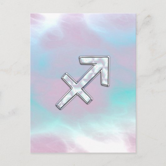 Sagittarius Zodiac Sign on Mother of Pearl Style Postkarte (Vorderseite)