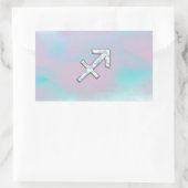 Sagittarius Zodiac Sign on Mother of Pearl Style Rechteckiger Aufkleber (Tasche)