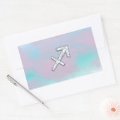 Sagittarius Zodiac Sign on Mother of Pearl Style Rechteckiger Aufkleber (Umschlag)