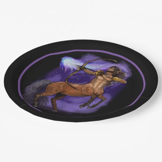 Sagittarius Zodiac Sign Pappteller (Schrägansicht)