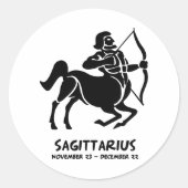 Sagittarius Zodiac Sign Runder Aufkleber (Vorderseite)