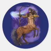 Sagittarius Zodiac Sign Runder Aufkleber (Vorderseite)