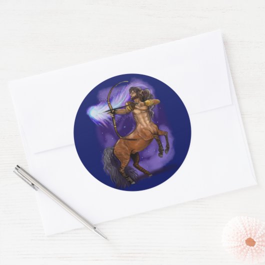 Sagittarius Zodiac Sign Runder Aufkleber (Umschlag)