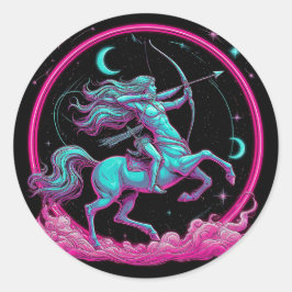 Sagittarius Zodiac Sign Runder Aufkleber