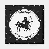 Sagittarius Zodiac Sign, Schwarz & Weiß Magnet (Vorne)