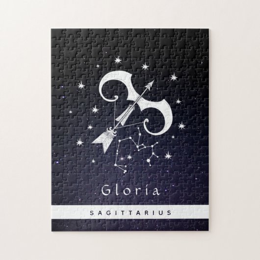 Sagittarius Zodiac Sign Star Horoskop Symbol Name Puzzle (Vertikal)