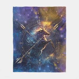 Sagittarius Zodiac Sign Watercolor Design Fleecedecke
