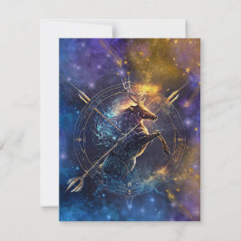 Sagittarius Zodiac Sign Watercolor Design Mitteilungskarte