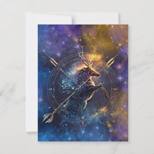 Sagittarius Zodiac Sign Watercolor Design Mitteilungskarte (Vorderseite)