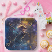Sagittarius Zodiac Sign Watercolor Design Pappteller (Party)