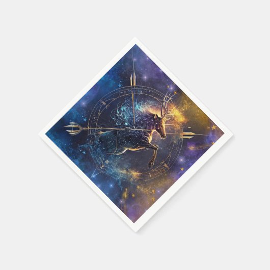 Sagittarius Zodiac Sign Watercolor Design Serviette (Ecke)