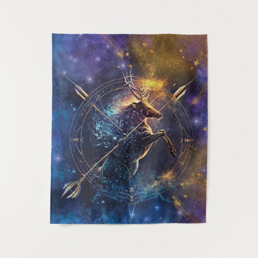 Sagittarius Zodiac Sign Watercolor Design Wandteppich (Vorderseite)