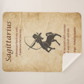 Sagittarius Zodiac Sign with Affirmations Sherpadecke (Vorderseite (Horizontal))