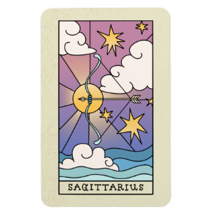 Sagittarius Zodiac Signieren Abstrakte Kunst Vinta Magnet