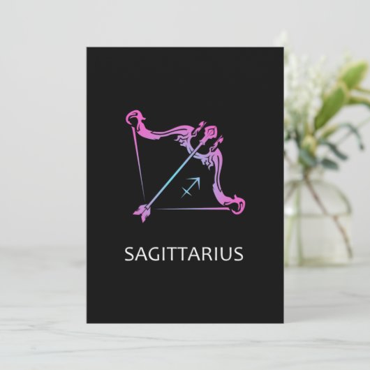 Sagittarius Zodiac signiert das Geschenk des Bogen Einladung (Stehend Vorderseite)