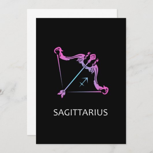 Sagittarius Zodiac signiert das Geschenk des Bogen Einladung (Vorne/Hinten)