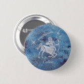 Sagittarius Zodiac Signing Button (Vorne & Hinten)