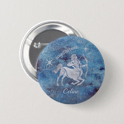 Sagittarius Zodiac Signing Button (Vorne & Hinten)
