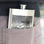 Sagittarius Zodiac Silver Distressed Steel look Flachmann (Beispiel)