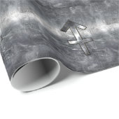 Sagittarius Zodiac Silver Distressed Steel look Geschenkpapier (Rolleneckpunkt)