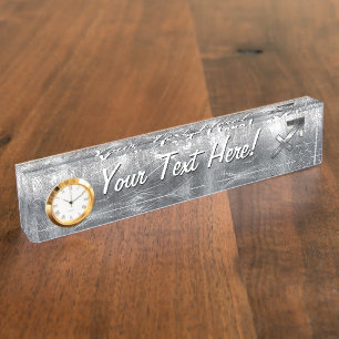 Sagittarius Zodiac Silver Distressed Steel look Namensplakette