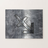 Sagittarius Zodiac Silver Distressed Steel look Puzzle (Horizontal)