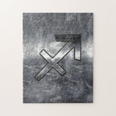 Sagittarius Zodiac Silver Distressed Steel look Puzzle (Vertikal)