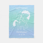 Sagittarius Zodiac Star Name Birthdate Blue Baby Fleecedecke (Vorderseite)