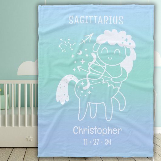 Sagittarius Zodiac Star Name Birthdate Blue Baby Fleecedecke