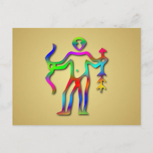 Sagittarius Zodiac Star Sign Rainbow Postkarte