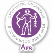 Sagittarius Zodiac Star Zeicheneigenschaften Lila Aufkleber (Vorderseite)