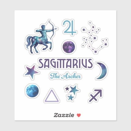 Sagittarius Zodiac Sticker Collection (Blatt)