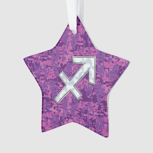 Sagittarius Zodiac-Symbol auf der Fuchsia-Digitale Ornament (Vorderseite)