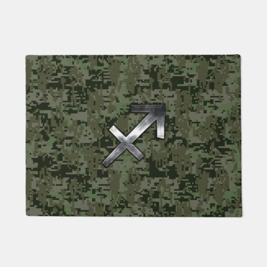 Sagittarius Zodiac-Symbol auf der grünen digitalen Fußmatte (Vorderseite)